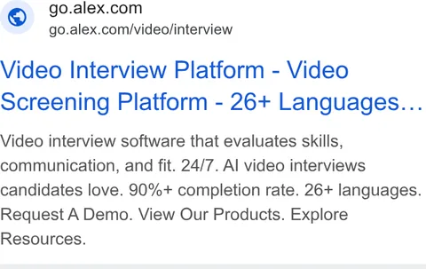 An ad Alex is running