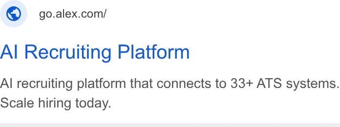 An ad Alex is running