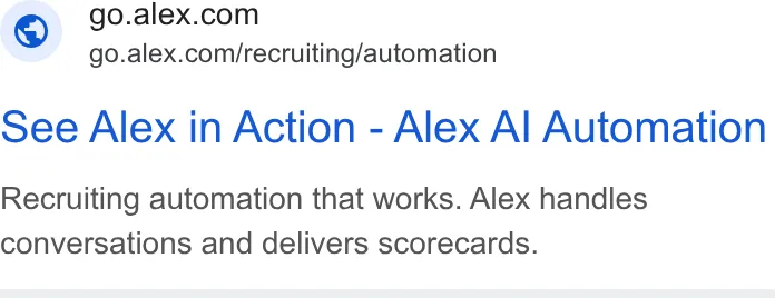 An ad Alex is running