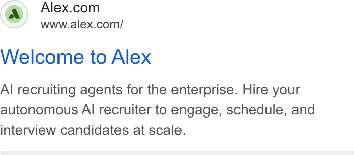 An ad Alex is running