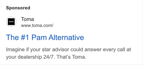 An ad Toma is running