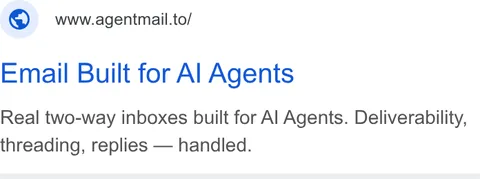An ad AgentMail is running