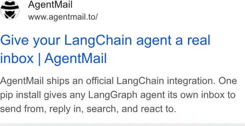 An ad AgentMail is running