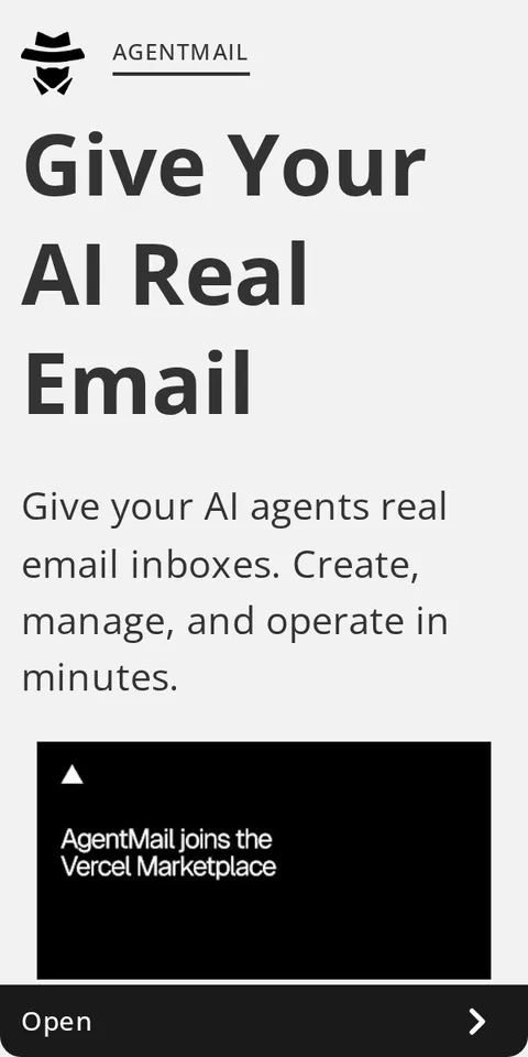 An ad AgentMail is running