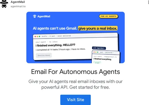 An ad AgentMail is running