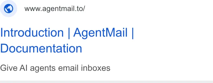 An ad AgentMail is running