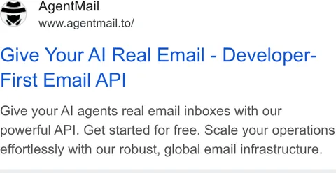 An ad AgentMail is running