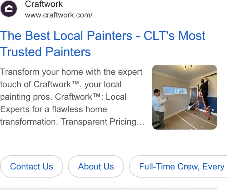 An ad Craftwork is running