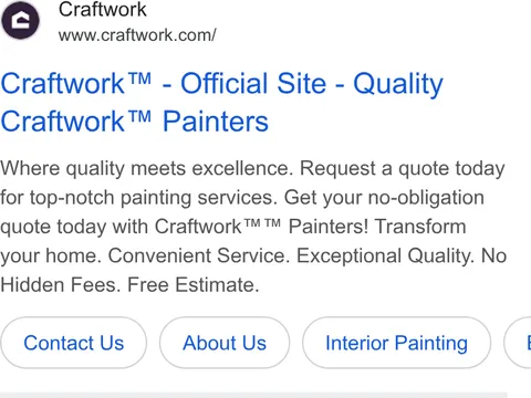 An ad Craftwork is running