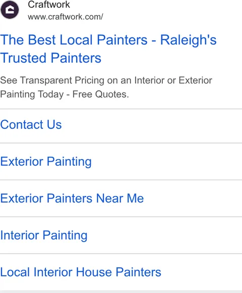 An ad Craftwork is running