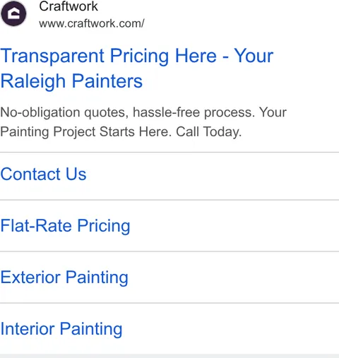 An ad Craftwork is running
