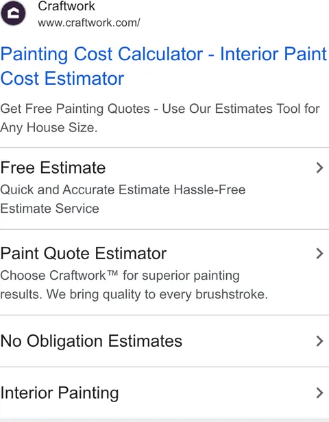 An ad Craftwork is running