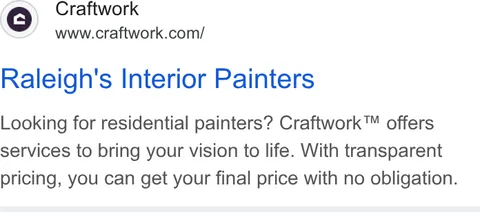 An ad Craftwork is running