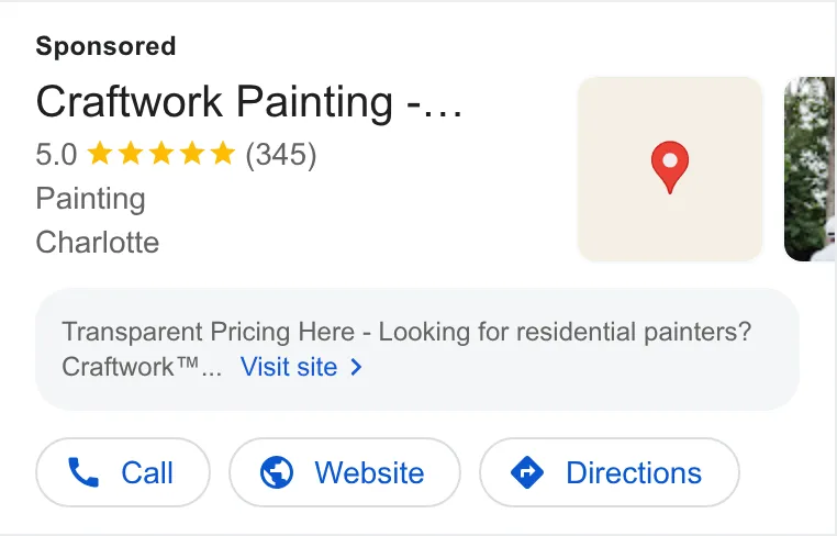 An ad Craftwork is running