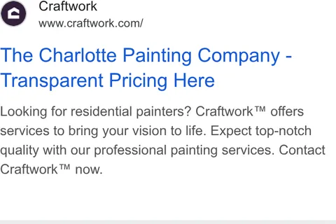An ad Craftwork is running