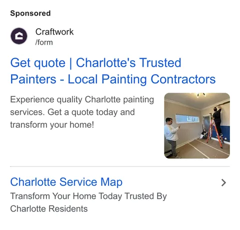 An ad Craftwork is running