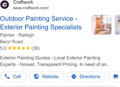 An ad Craftwork is running