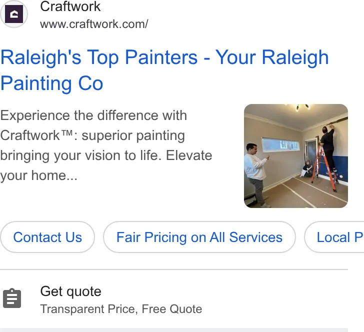 An ad Craftwork is running