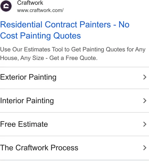 An ad Craftwork is running