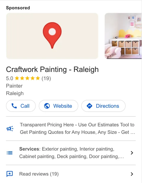 An ad Craftwork is running