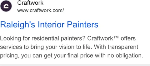 An ad Craftwork is running