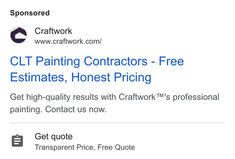 An ad Craftwork is running