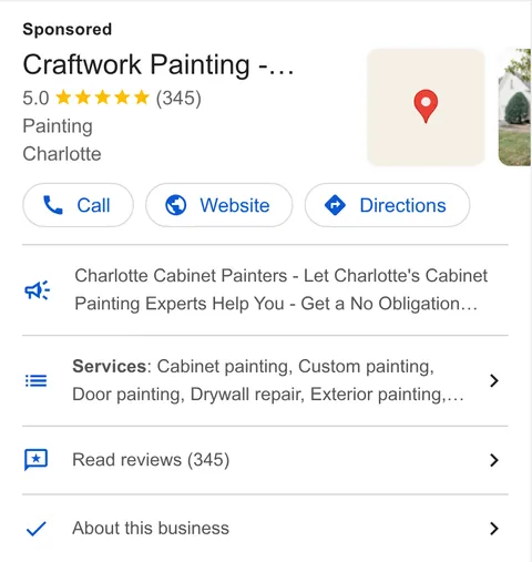 An ad Craftwork is running