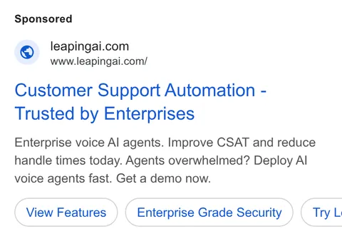 An ad Leaping AI is running