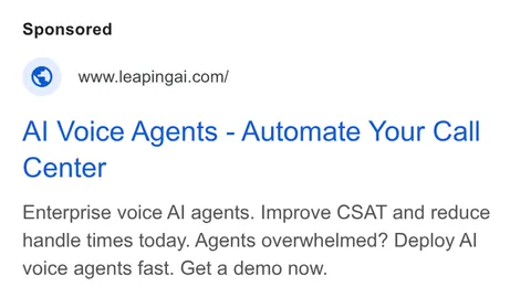 An ad Leaping AI is running