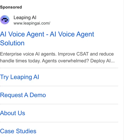 An ad Leaping AI is running