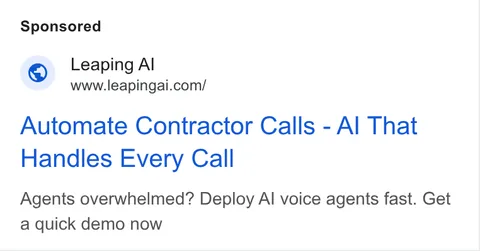 An ad Leaping AI is running