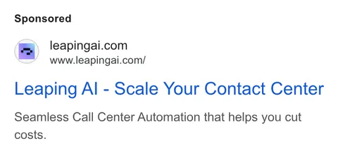 An ad Leaping AI is running
