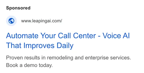 An ad Leaping AI is running