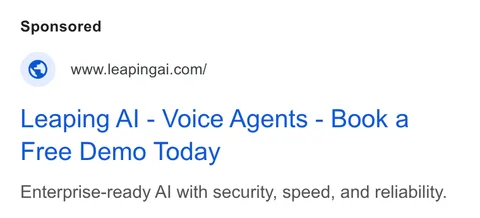 An ad Leaping AI is running