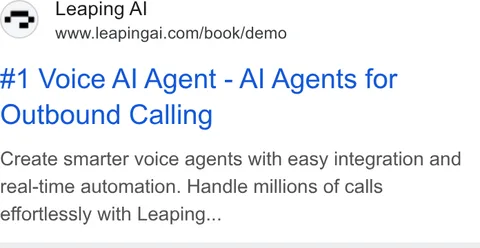 An ad Leaping AI is running