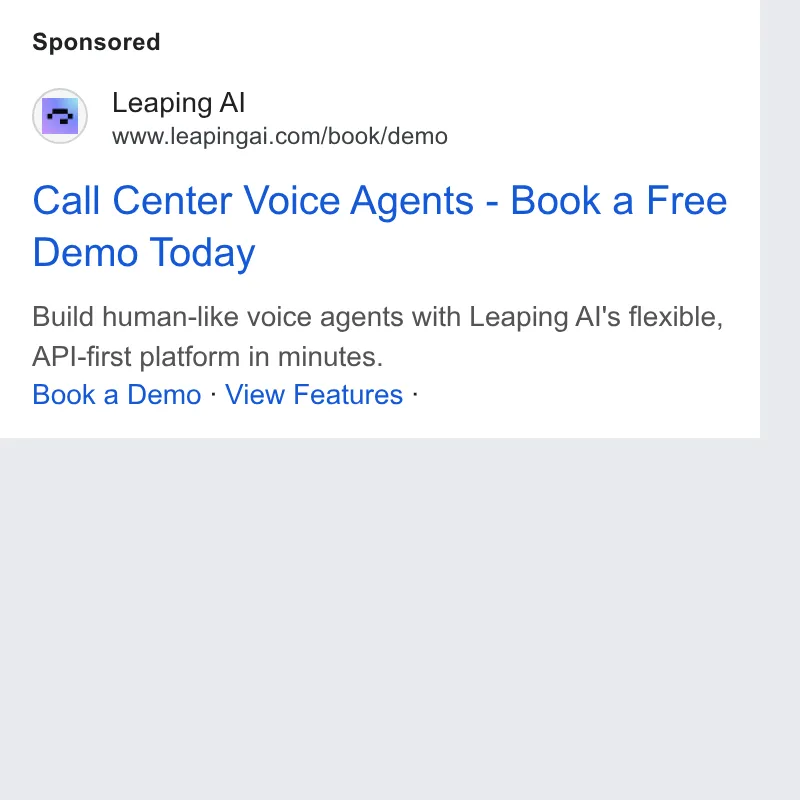 An ad Leaping AI is running