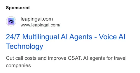 An ad Leaping AI is running