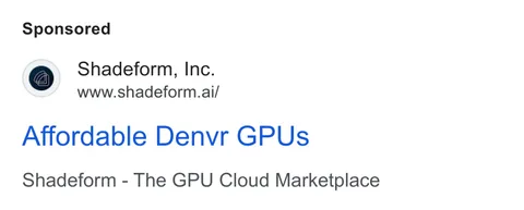 An ad Shadeform is running