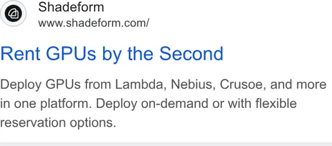 An ad Shadeform is running