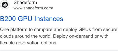 An ad Shadeform is running