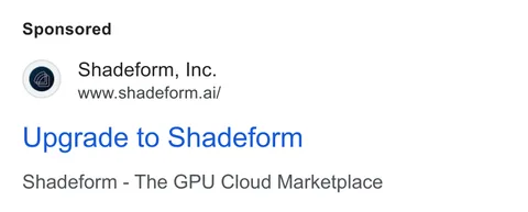 An ad Shadeform is running