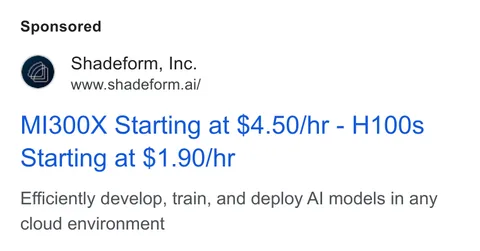 An ad Shadeform is running