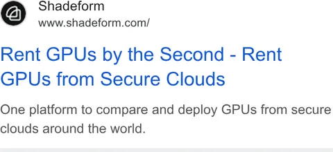 An ad Shadeform is running