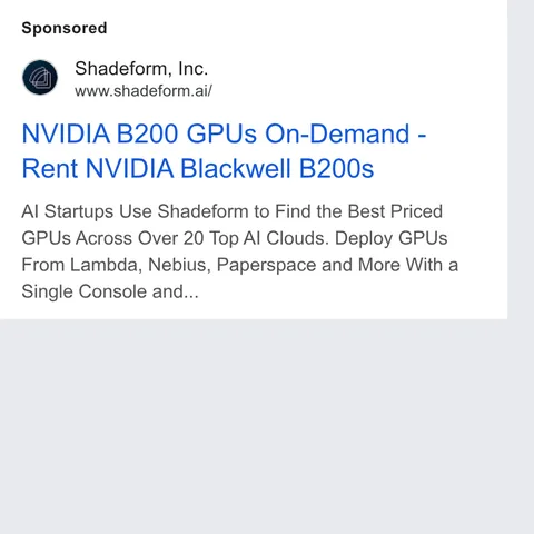 An ad Shadeform is running
