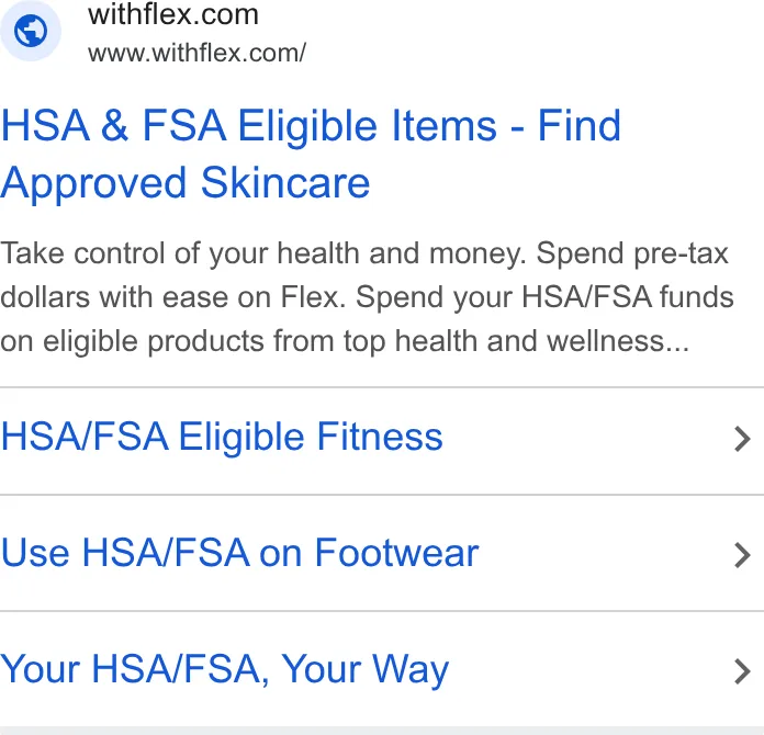 An ad Flex is running