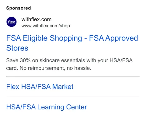 An ad Flex is running