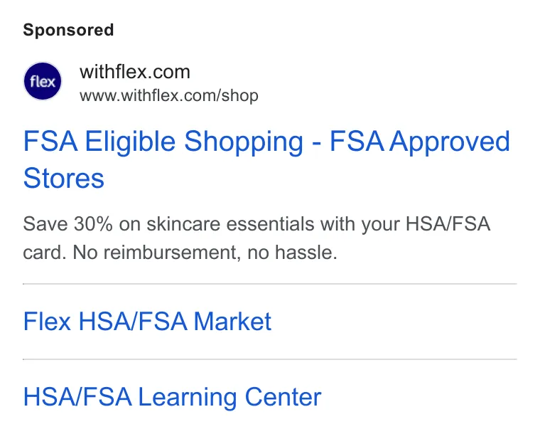 An ad Flex is running