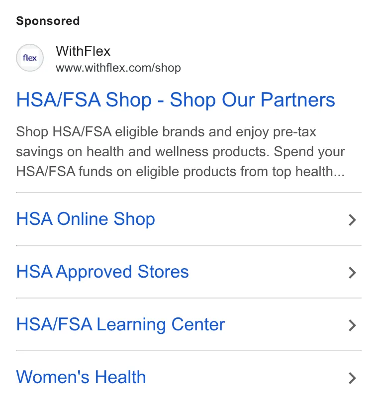 An ad Flex is running