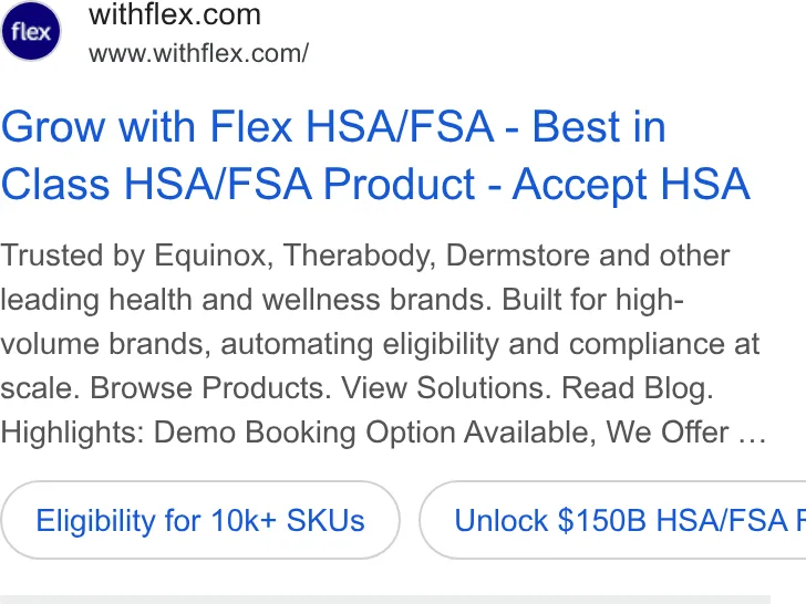 An ad Flex is running