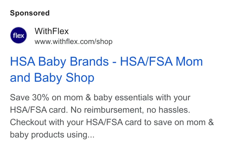 An ad Flex is running